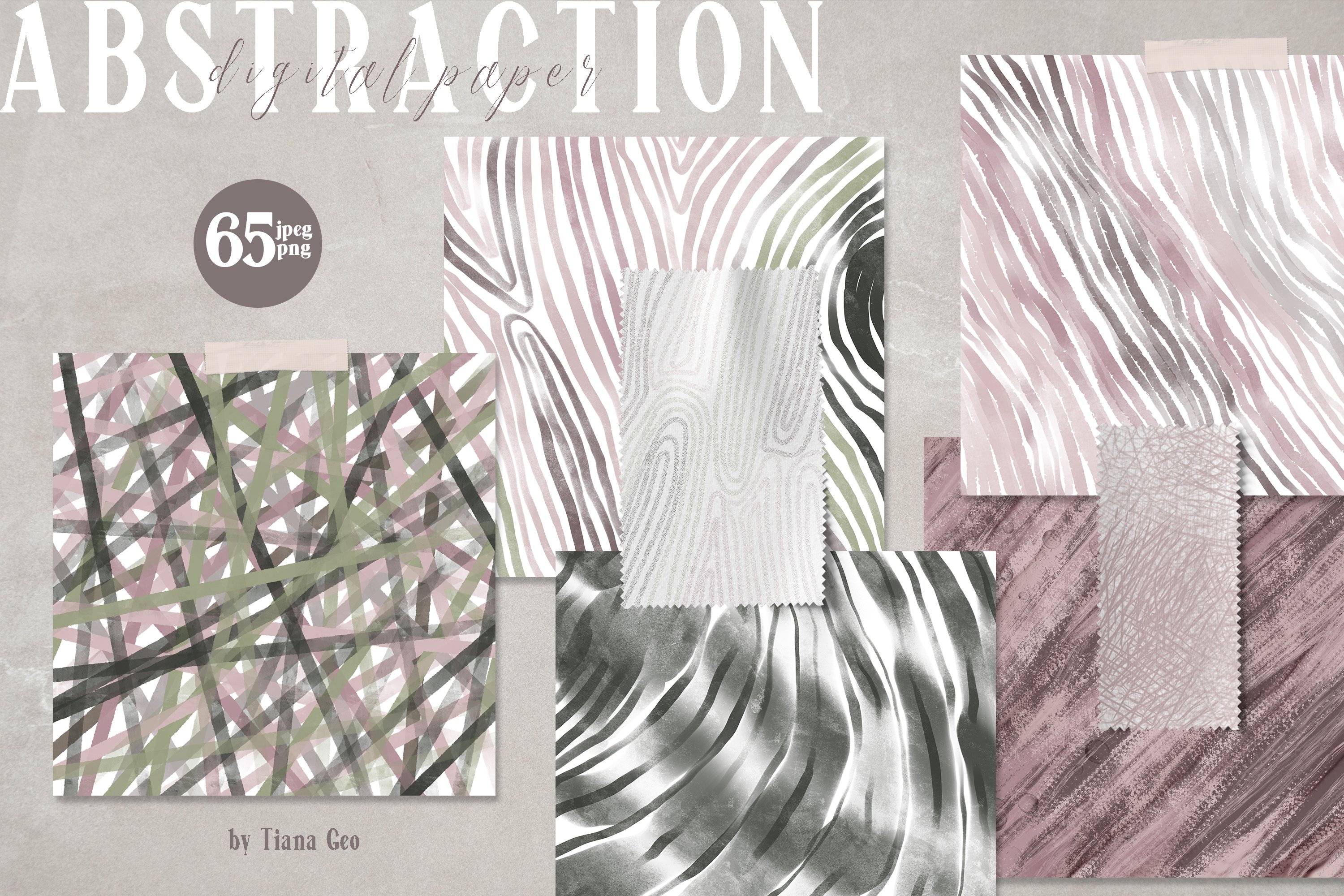 Abstract digital paper pack -65 abstract backgrounds