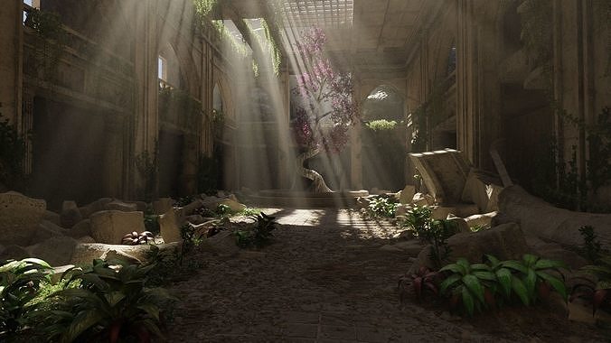 Sacred Tree Scene 3D model 2