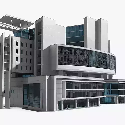 Modern Office Style Building 3D model 2