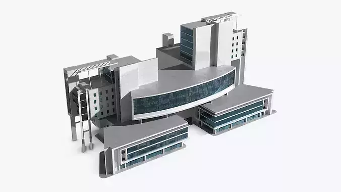 Modern Office Style Building 3D model 3