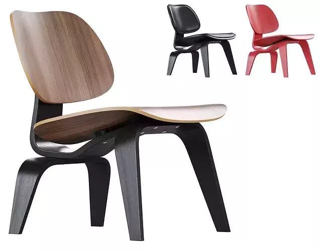 Vitra Plywood Lounge Chair Wood LCW 3D model