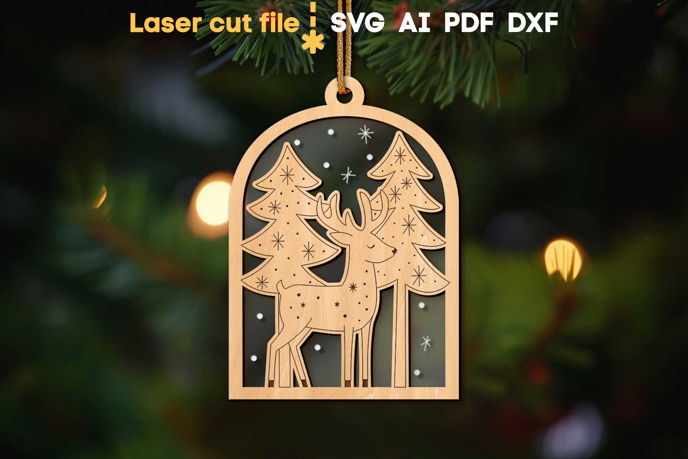 Christmas Ornaments Bundle SVG laser cut files for Glowforge 2