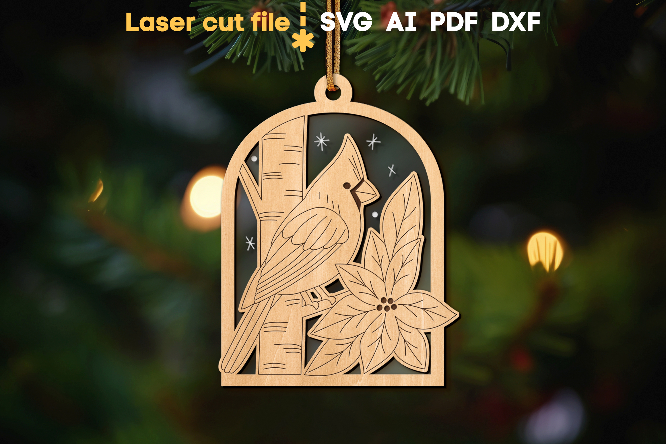 Christmas Ornaments Bundle SVG laser cut files for Glowforge 3