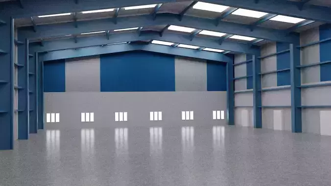Warehouse 3d Model with Forklift 3D model