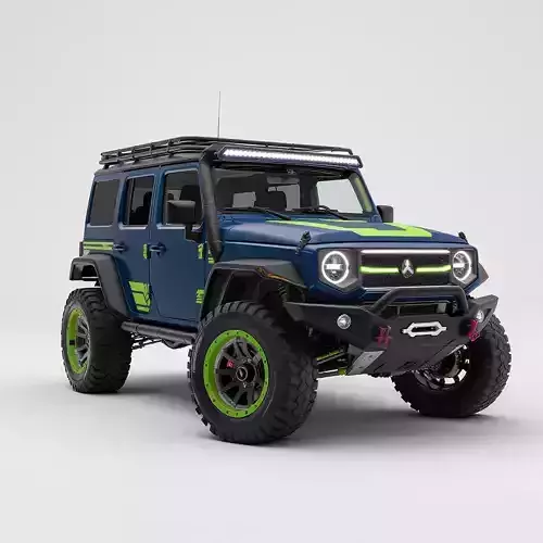 Aggressive Off Road SUV Low-poly 3D model