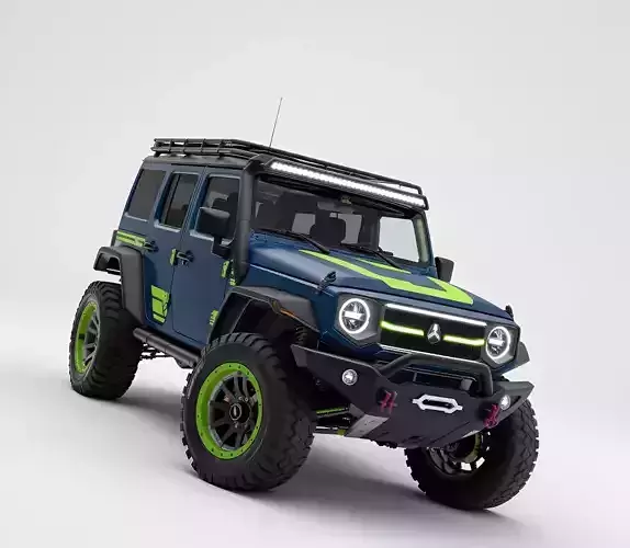 Aggressive Off Road SUV Low-poly 3D model 3