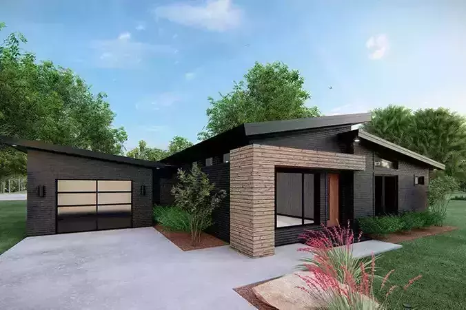 Modern Three Bedroom House  Complete 3D Model  Drawing Rendering 3D model