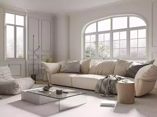 French-style living room 3D model