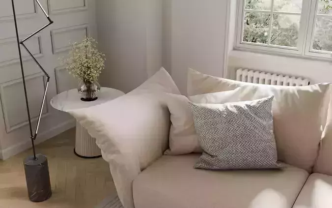 French-style living room 3D model 3