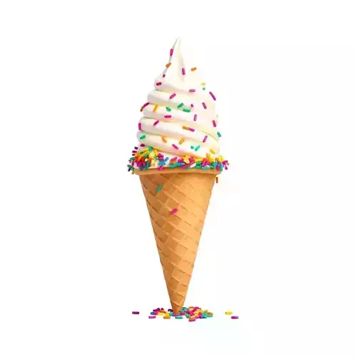 Vanilla Cone Sprinkles model pack Low-poly 3D model 2