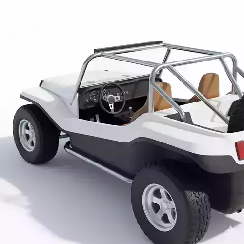 Open Top Off Road Buggy Low-poly 3D model 2