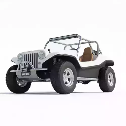 Open Top Off Road Buggy Low-poly 3D model 3
