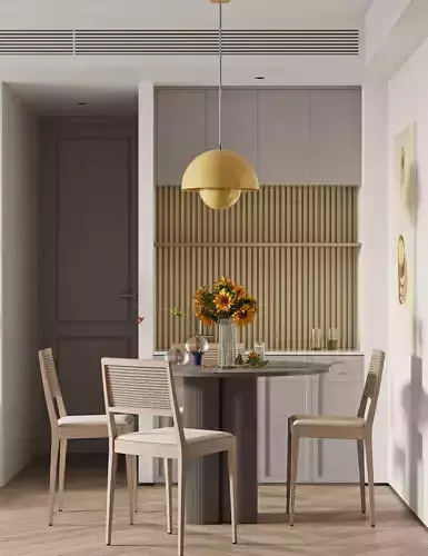 Warm and cozy indoor scene 3D model 3