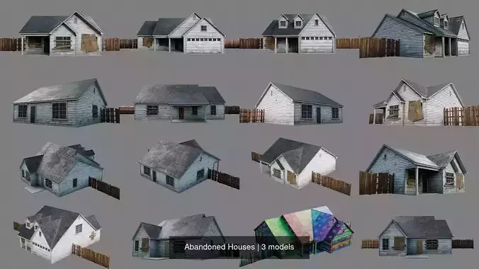 Abandoned Houses 3D Model Pack