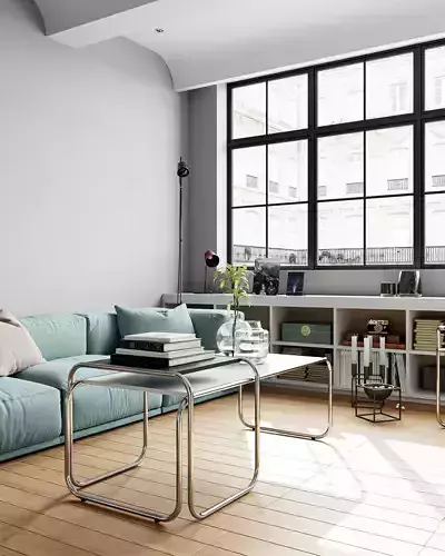 Modern minimalist living room 3D model 3