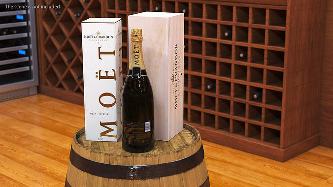 Set Champagne Moet and Chandon Brut Imperial 3D model 2