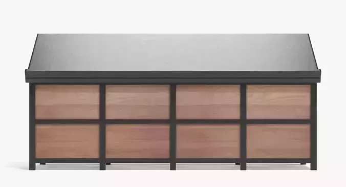 Food Stand - Angled Produce Display 3D model 2
