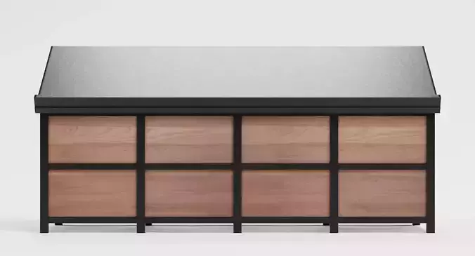 Food Stand - Angled Produce Display 3D model 3