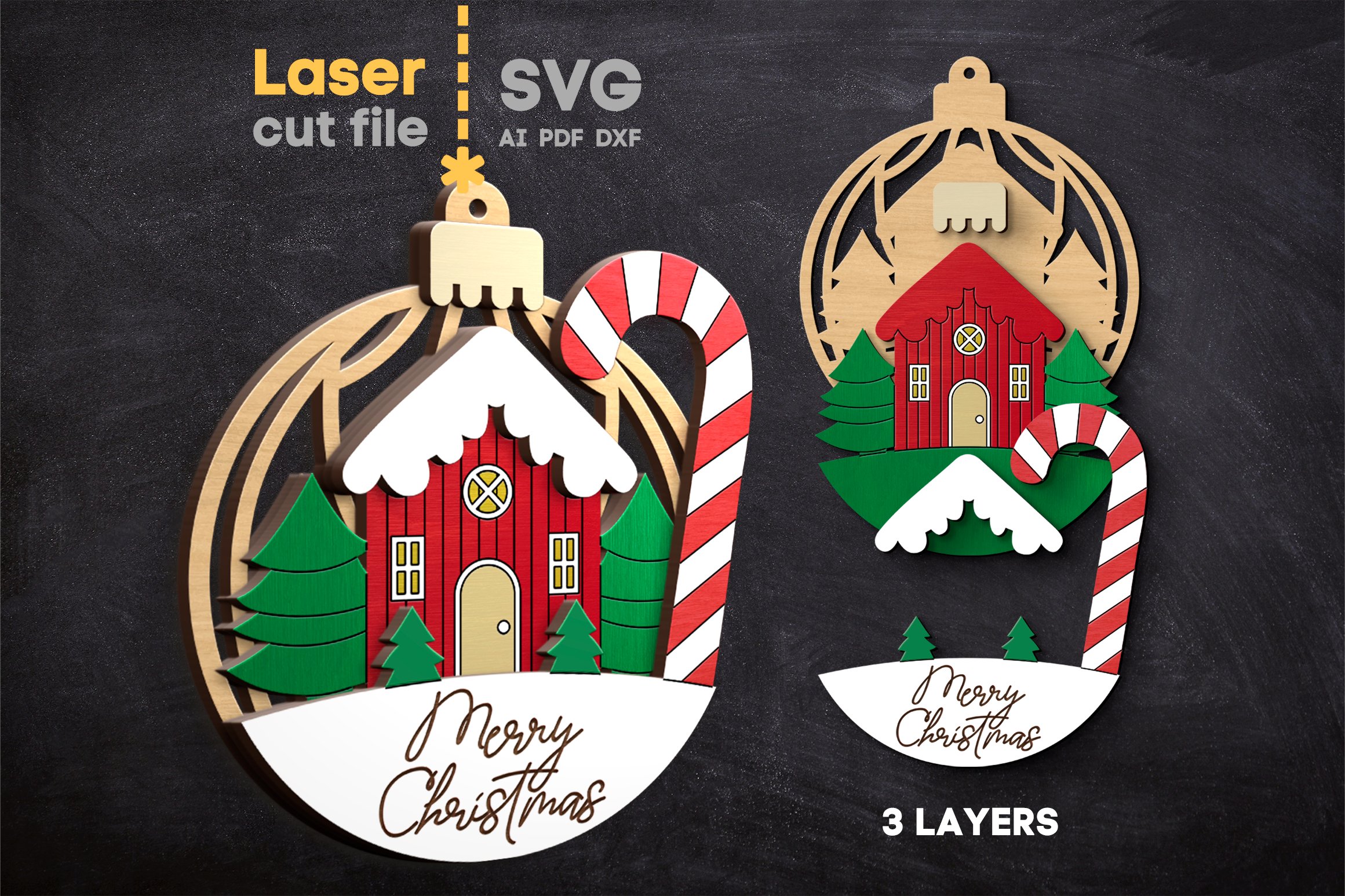 Christmas Tree Toys SVG laser cut files for Glowforge 3