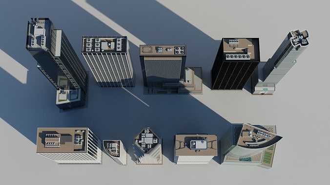 NYC Tall Skyscrapers v3 Low-poly 3D model 3
