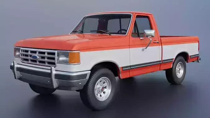 Pickup Truck F-150 Short Bed 1987 3D print model 3