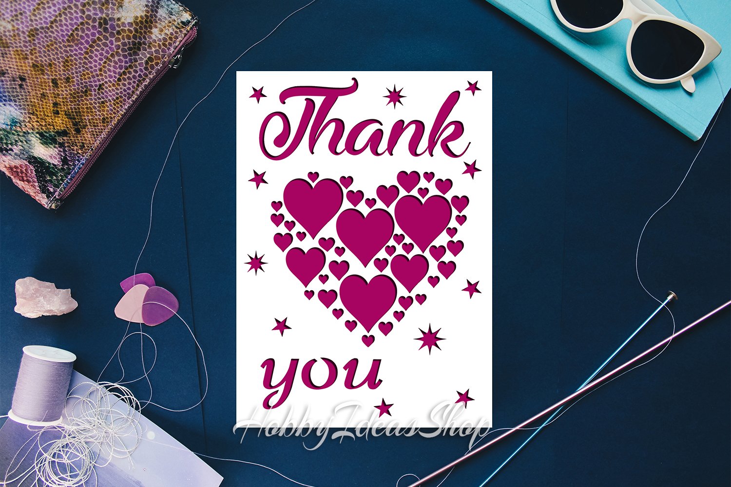 Thank You Cards SVG, 4 Cards Templates svg/dxf/fcm 3