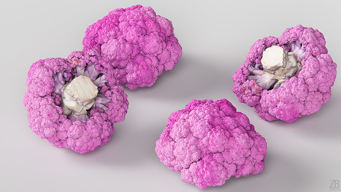 Broccoli Low-poly 3D model 3