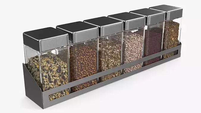Kitchen Seasoning Jar Rack 3D model