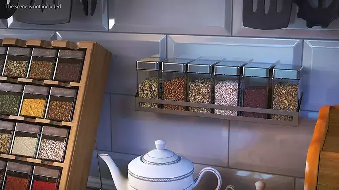 Kitchen Seasoning Jar Rack 3D model 2