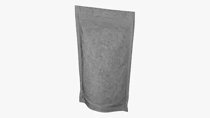 Realistic Matte Black Stand-Up Pouch Mockup 3D model 3