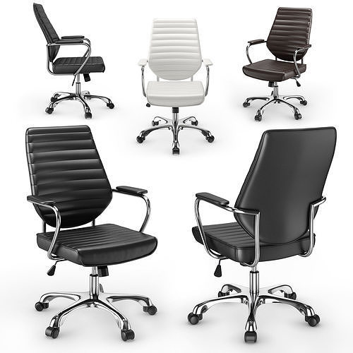Office chair Coaster High Back 3D model 2