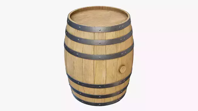 Wooden Barrel 03 3D model