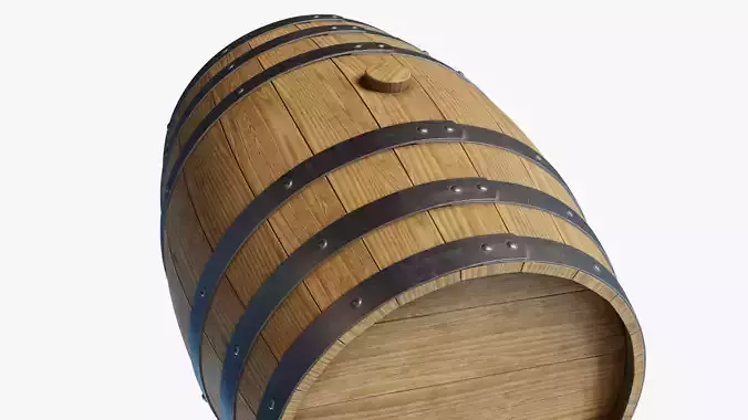 Wooden Barrel 03 3D model 3