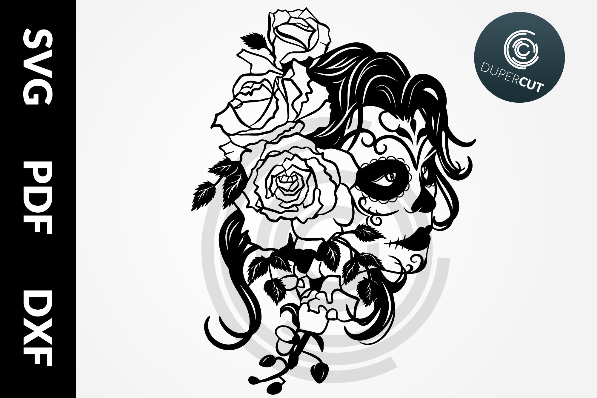 6 designs SVG / PDF / DXF Skull Bundle Papercutting Template 2