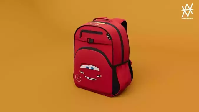 Disney Kids School Bag Cars Edition 3D model