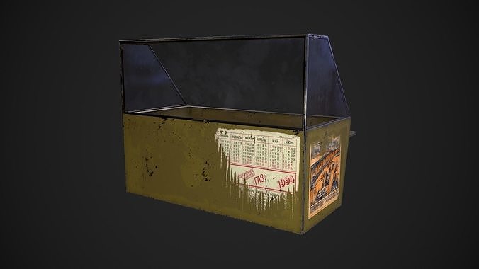 Refrigerator USSR Low-poly 3D model 2