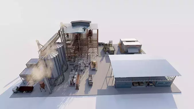 Industrial Factory-Factory building 3D model 2