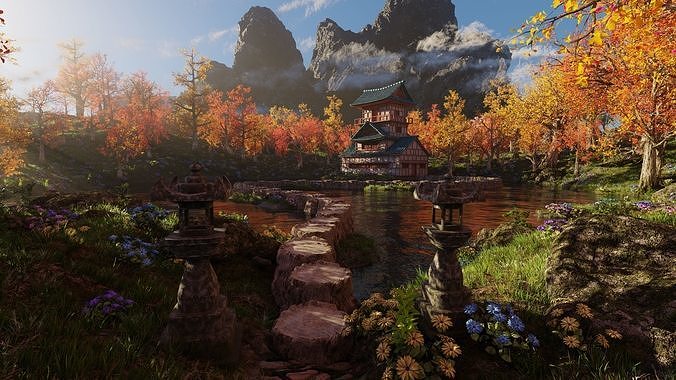 Japanese Scene 3D model 2