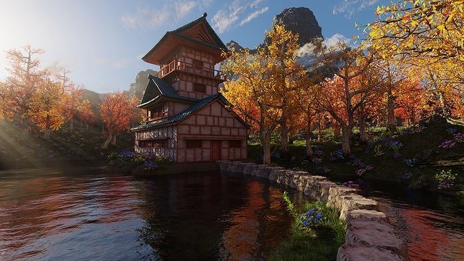 Japanese Scene 3D model 3