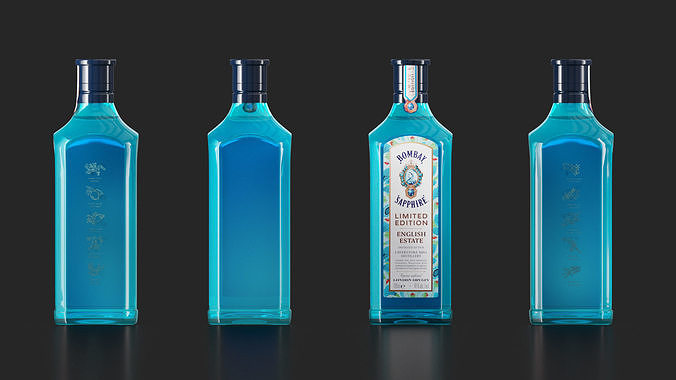 Star of Bombay  English Estate Gin bottles set 02  3D model 3