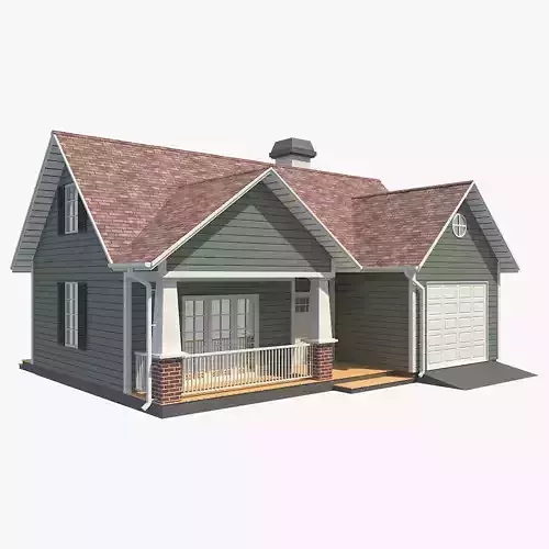 Family House 5 Low-poly 3D model
