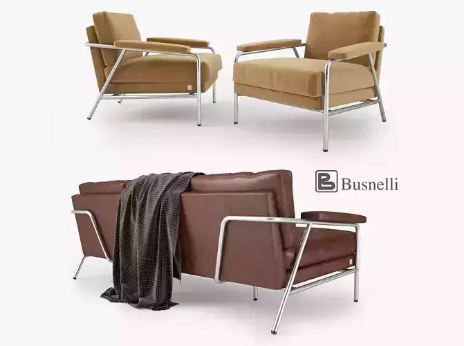 Busnelli Carpe Diem Sofa and Chair 3D model