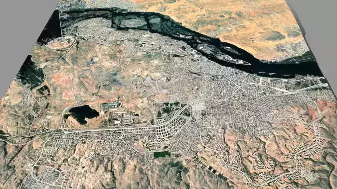 Cityscape Aswan Egypt 3D model
