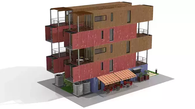 Container Residential Apartment Building  3D model