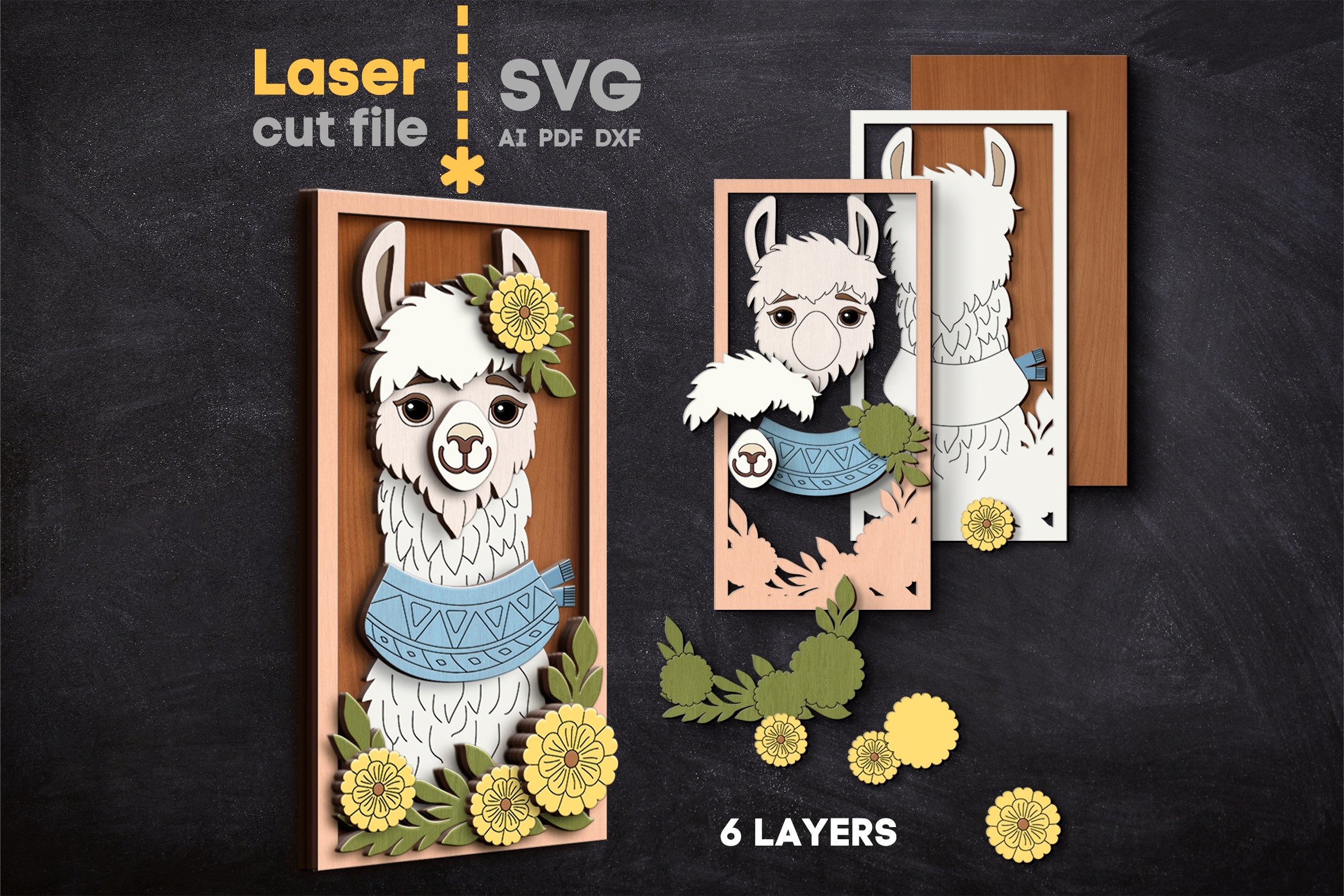 Farm Animals Bundle SVG laser cut file for Glowforge 2