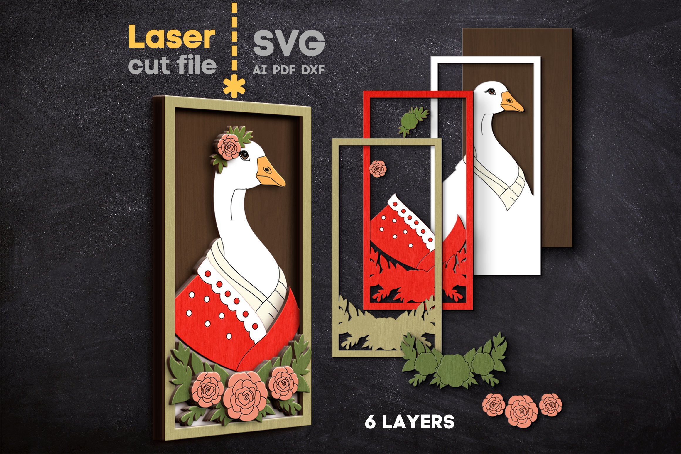 Farm Animals Bundle SVG laser cut file for Glowforge 3
