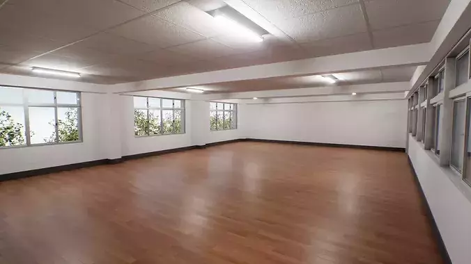 Japanese School Building - Environment Low-poly 3D model 2