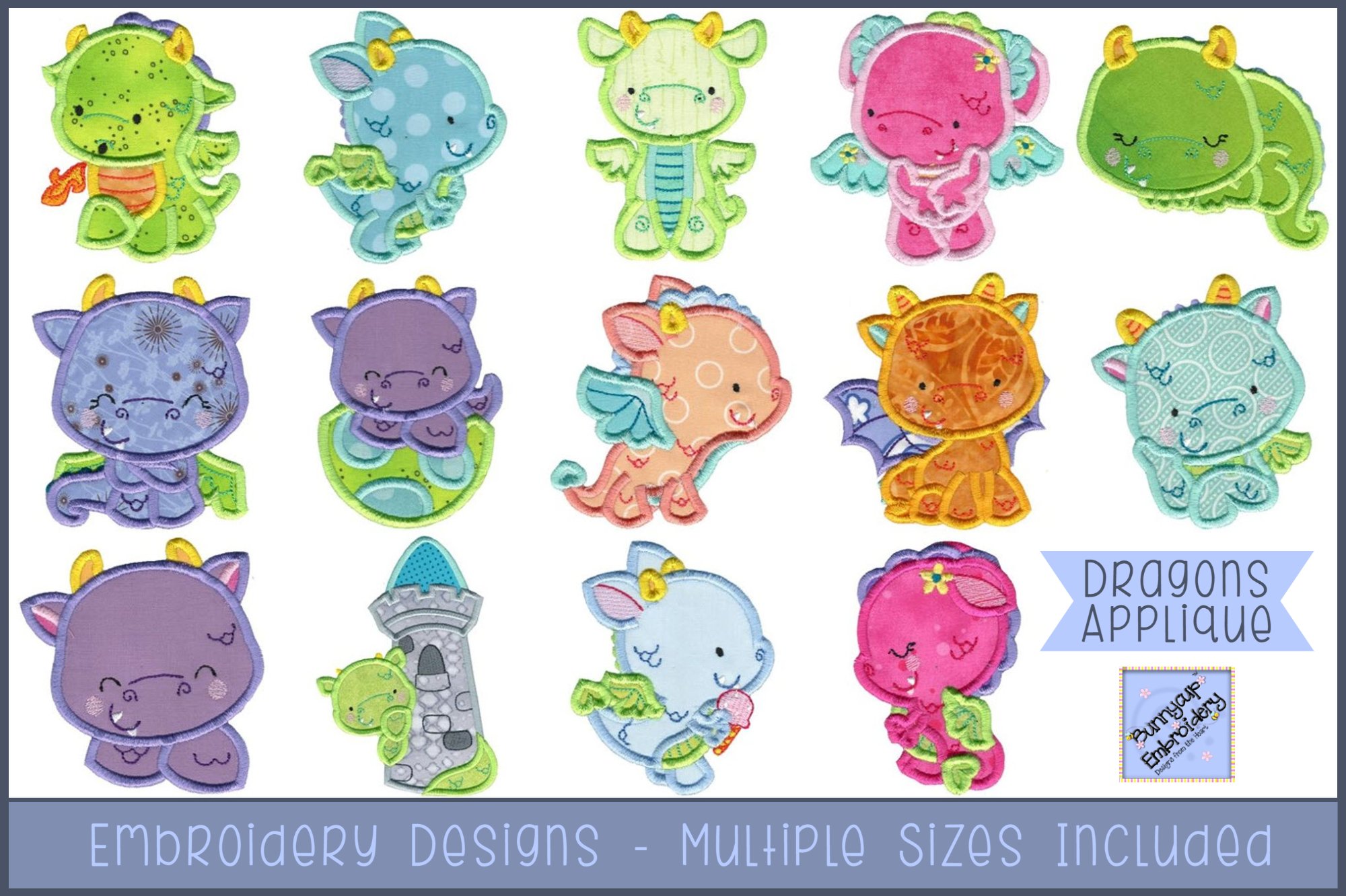Dragons Applique| Dragon Applique Embroidery Designs