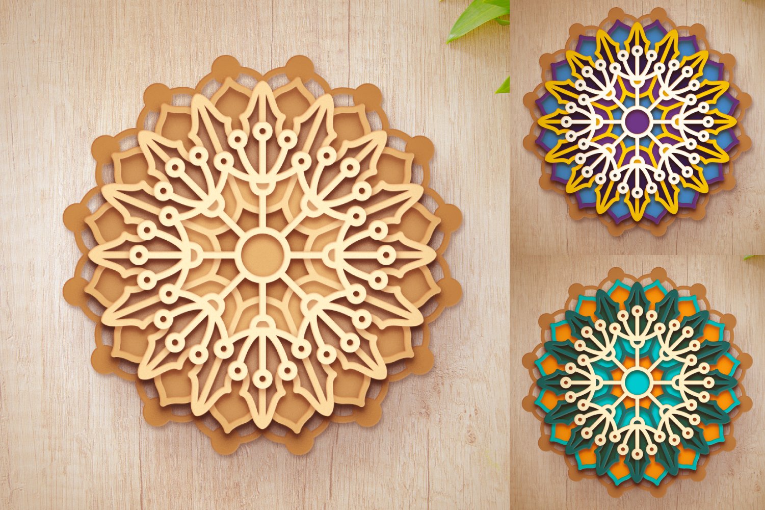 10 - 3D Flower Mandalas Collection - SVG Cut Files 3