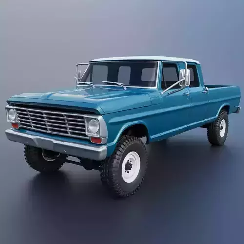 Pickup Truck F250 Crew Cab 1969 3D print model